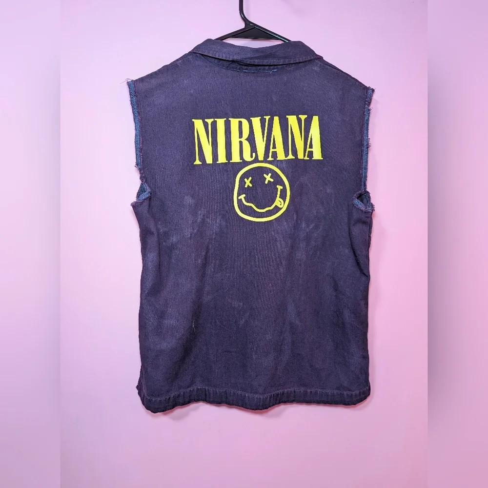 Nirvana Upcycled Purple Denim Vest - Picture 3 of 9